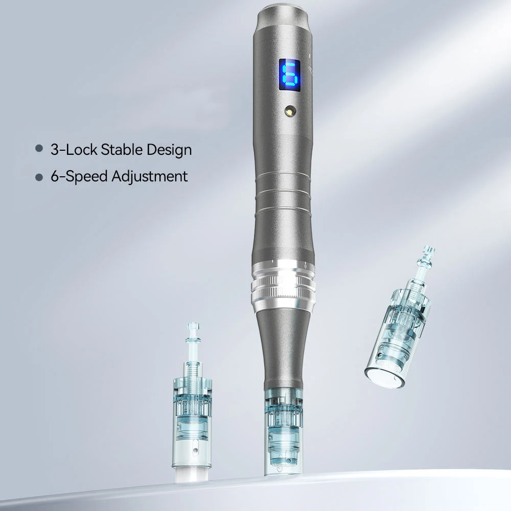 Microneedle Derma Roller Derma Pen M8 with 22pcs Needle Cartridges 0.25mm Microneedle Skin Care Tool for Men Women Home Use