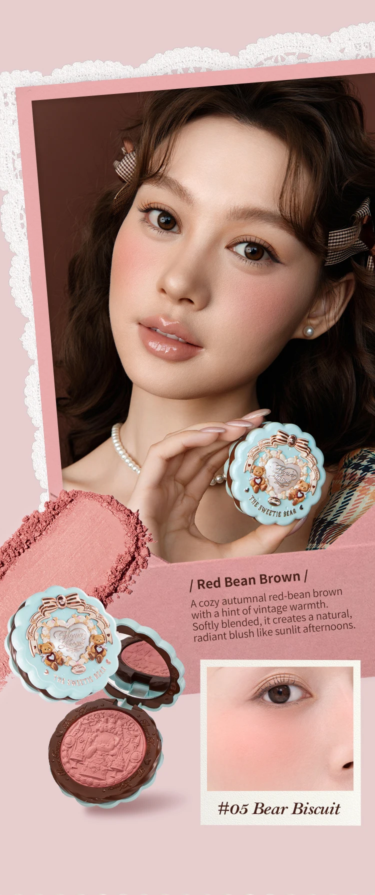 Flower Knows The Sweetie Bear Collection Silk Satin Blush