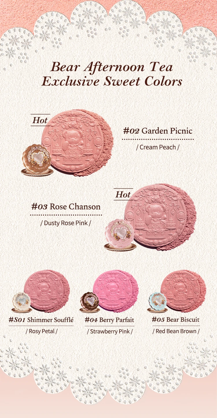 Flower Knows The Sweetie Bear Collection Silk Satin Blush