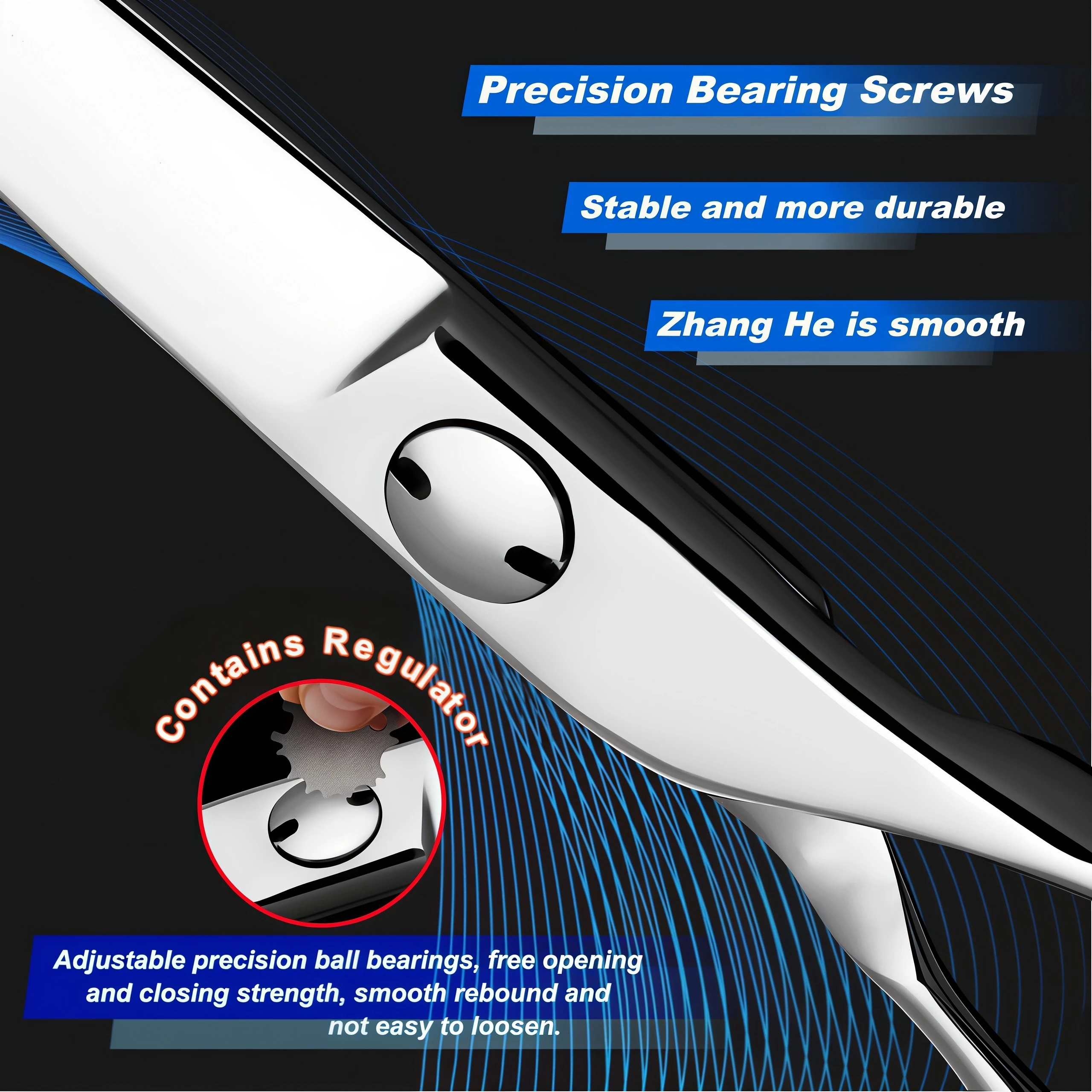 HISADA New Barber Scissors, 6.3-7.0 inch Professional Hair Cutting Scissors, Blind Hole Design Salon Scissors, Ergonomic Comfort