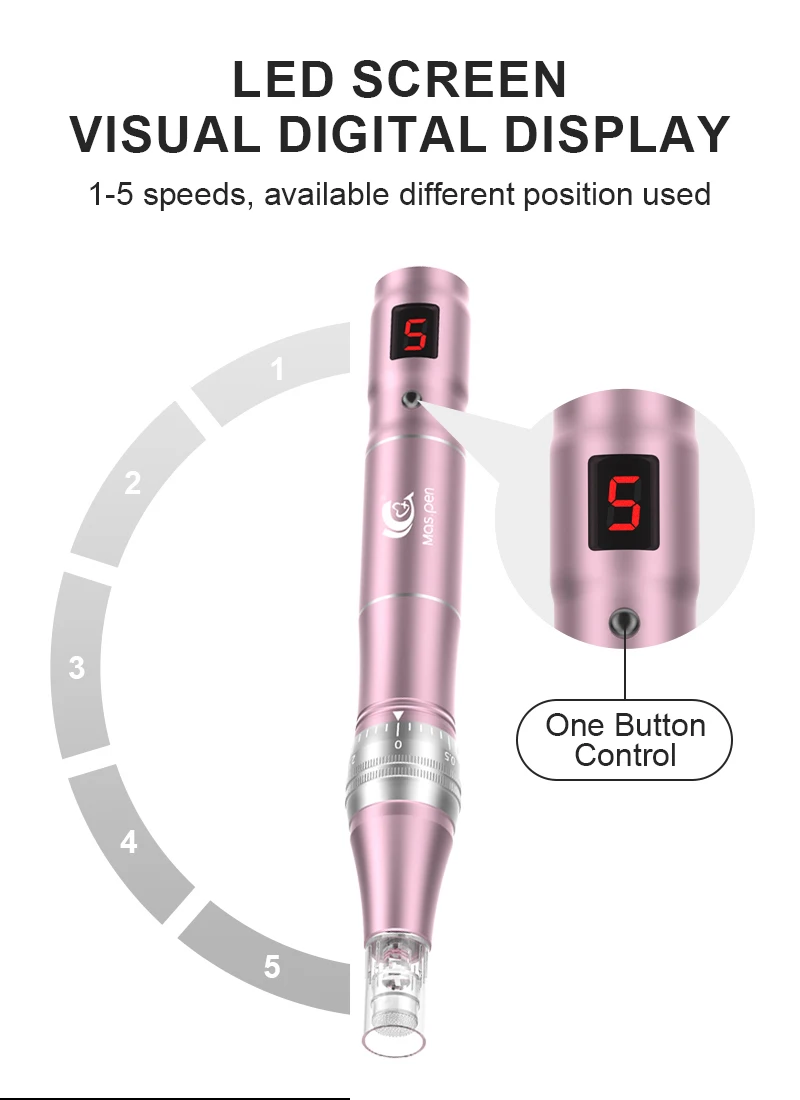 Rechargeable Microneedling Derma Pen/Mas Pen L3 Skin Care Tool With Two Replacement Tip