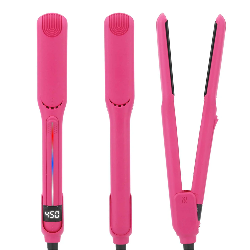 Infrared Hair Flat Iron 450°F Professional Hair Straightener Curler Ceramic Fast Heating Plate 230℃ Salon Hair Iron Dual Voltage