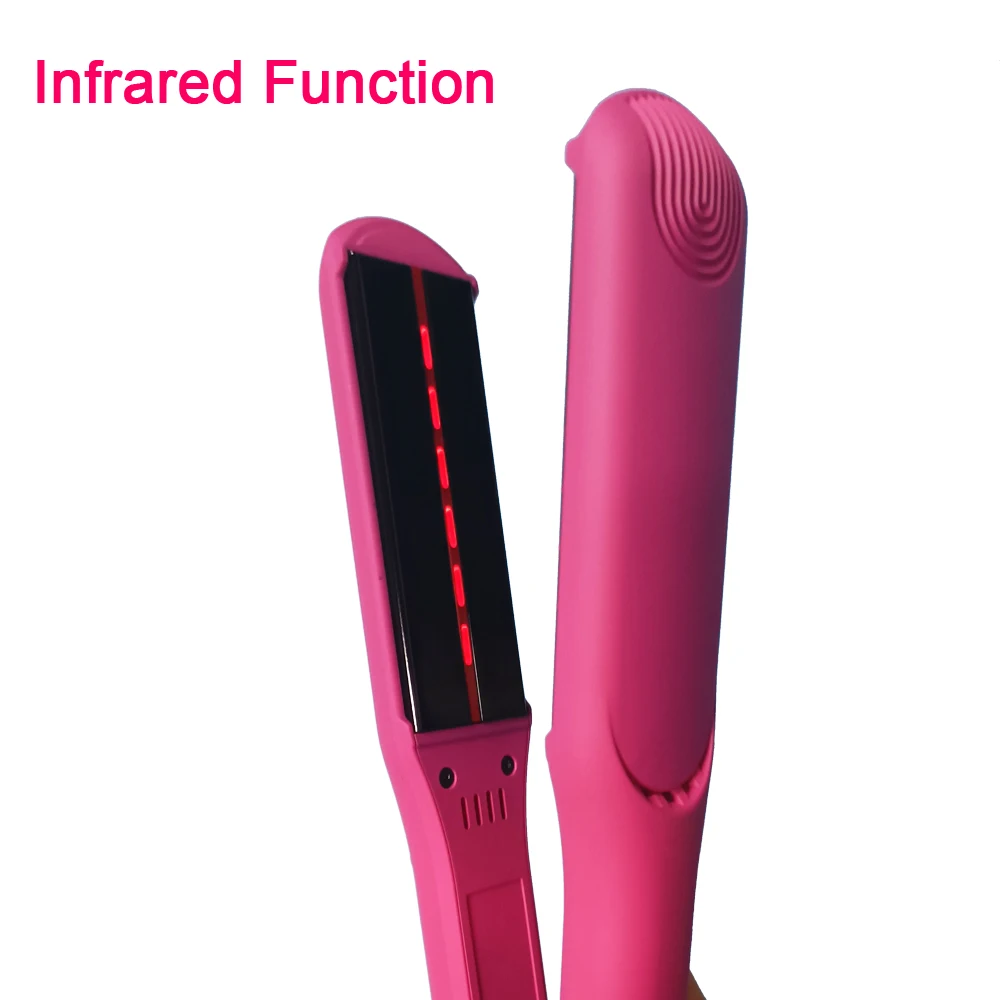 Infrared Hair Flat Iron 450°F Professional Hair Straightener Curler Ceramic Fast Heating Plate 230℃ Salon Hair Iron Dual Voltage