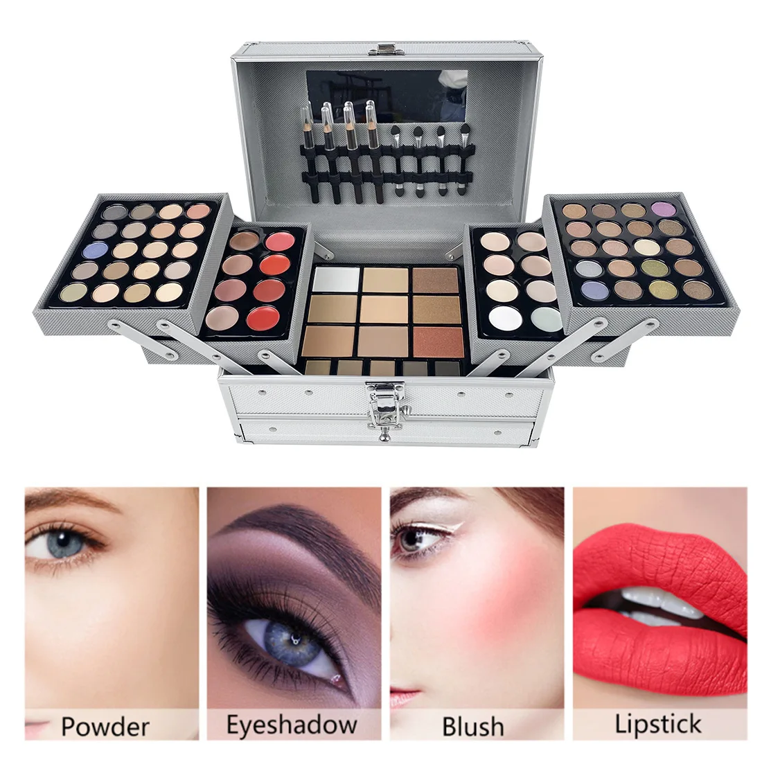 Professional Beauty Cosmetic Kit Lipsticks Lip Liner Face Powder Contour Shades Concealers Combination Makeup Set Gift For Women