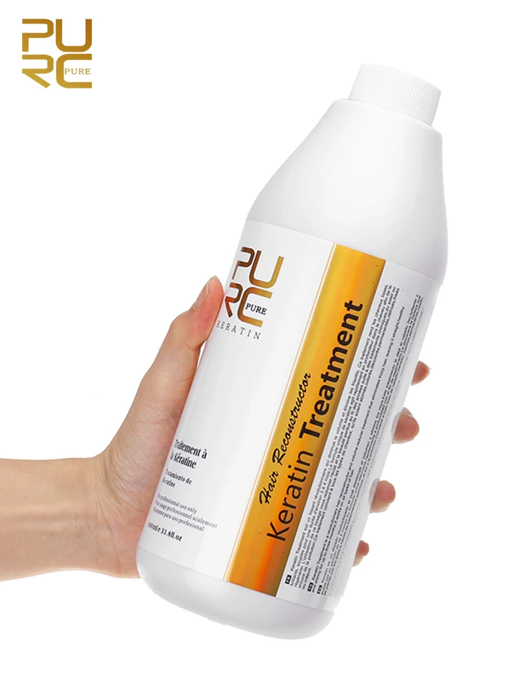 PURC Keratin Hair Treatment Set 300/1000 ml Curly Frizzy Hair Straightening Smooth Brazilian Keratin Products Salon Wholesalers
