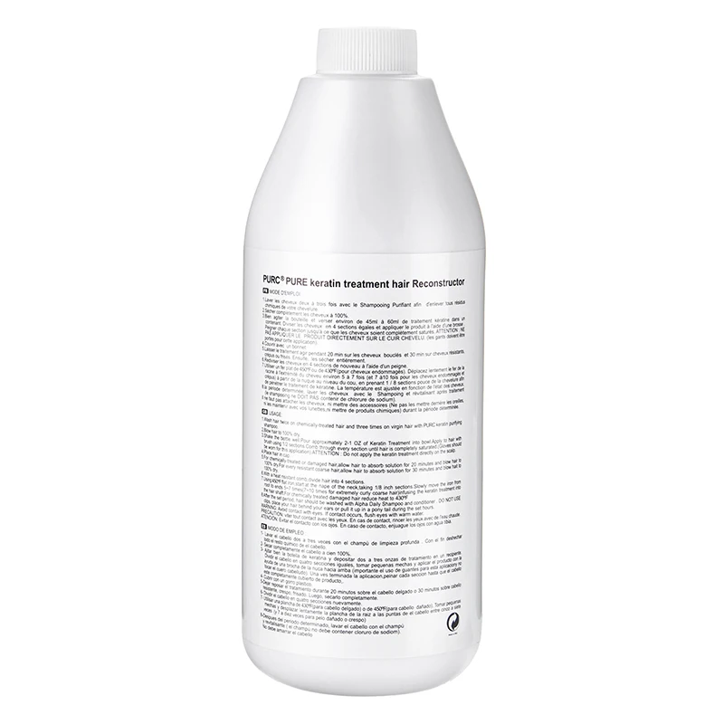 PURC Keratin Hair Treatment Set 300/1000 ml Curly Frizzy Hair Straightening Smooth Brazilian Keratin Products Salon Wholesalers