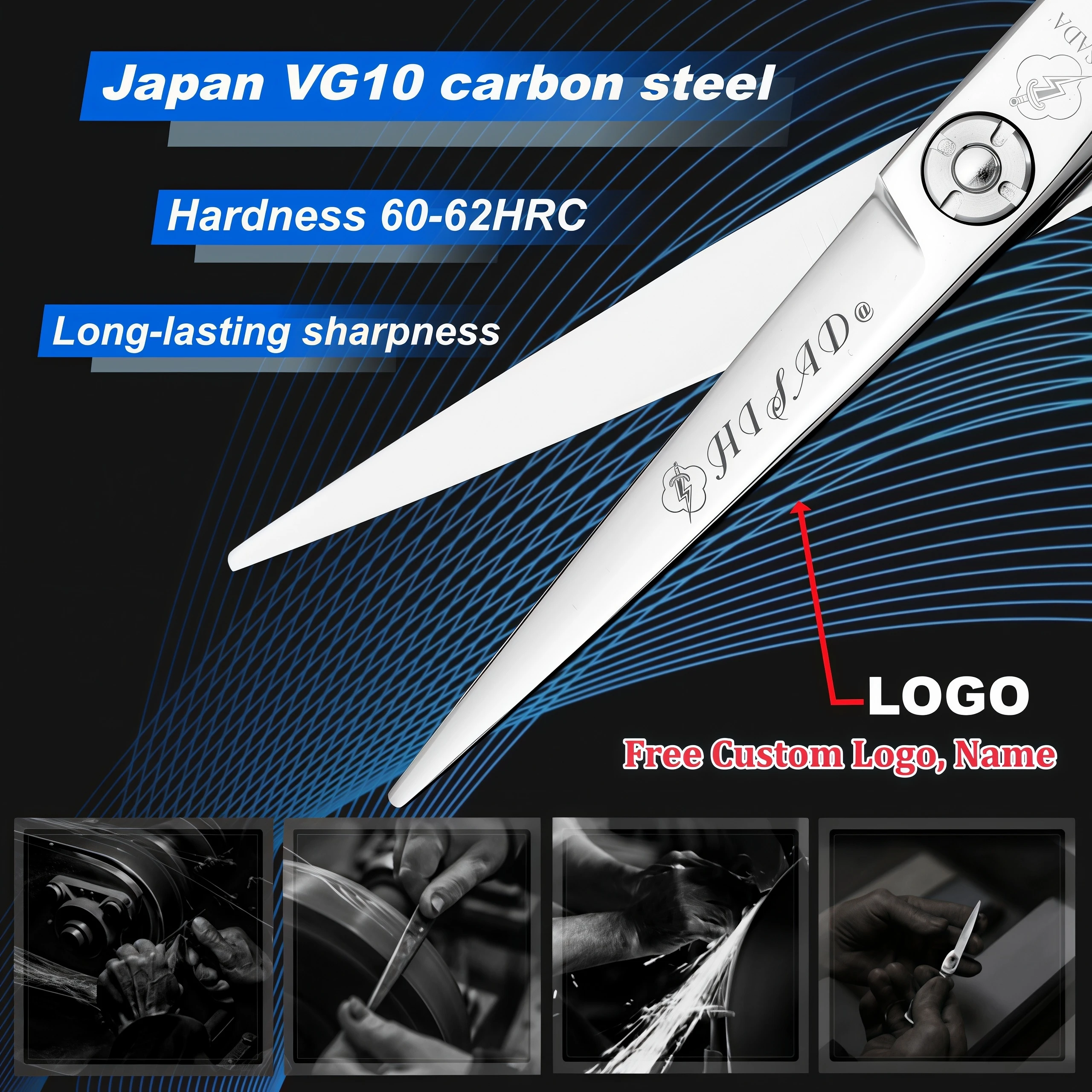 HISADA Hairdressing Scissors 5.5 Inch Hair Cutting Machine VG10 Material High Grade Scissors Professional Hair Salon