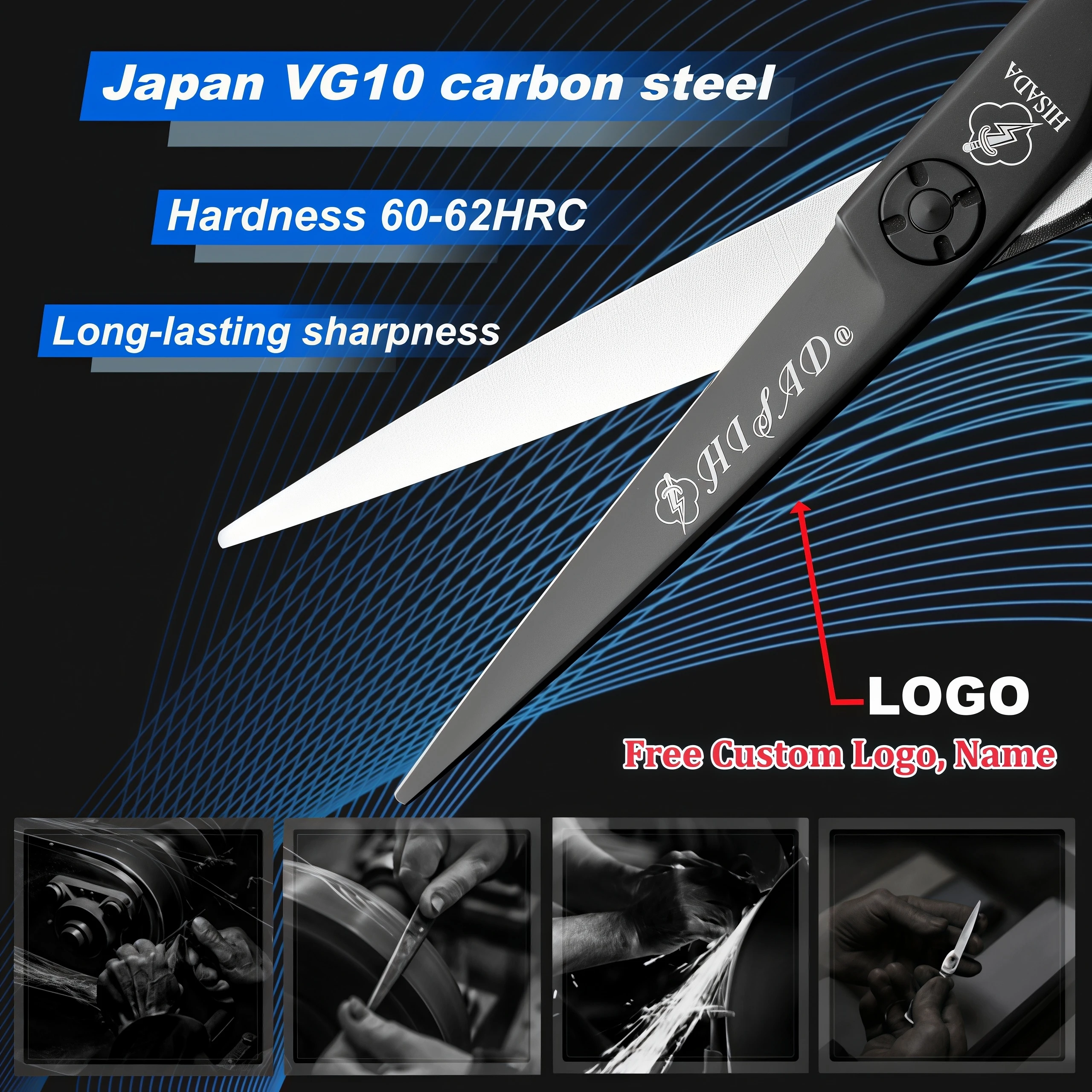 HISADA Hairdressing Scissors 5.5 Inch Hair Cutting Machine VG10 Material High Grade Scissors Professional Hair Salon