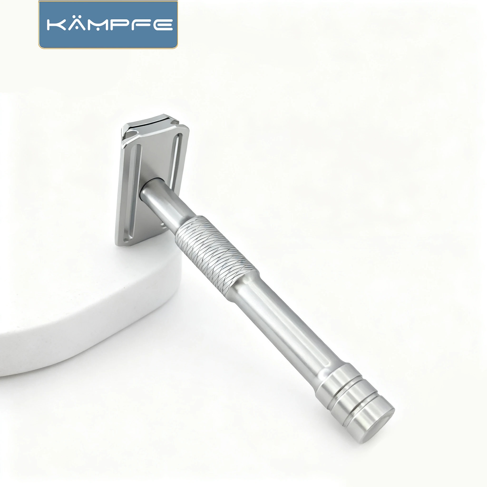 Kampfe Men's Vintage Double-Edged Razor Non-Slip Aluminium Wet & Dry Grooming Shaver for Smooth Shave 5 spare razor blades