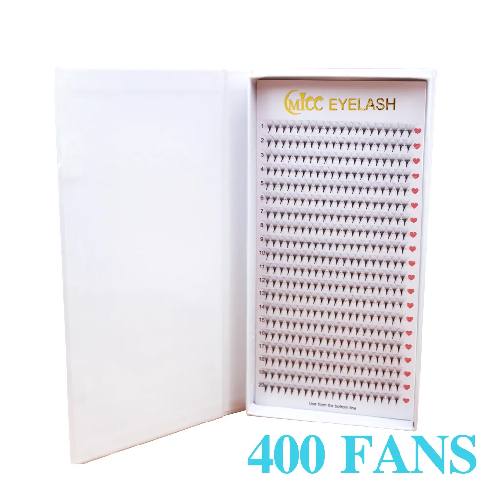 CMICC 40Line 3D 1600 Fans XXL Tray PBT Hybrid Pro Made Volume Eyelash Fan Sharp Pointy Stem Thin Root Premade Fan Lash Extension
