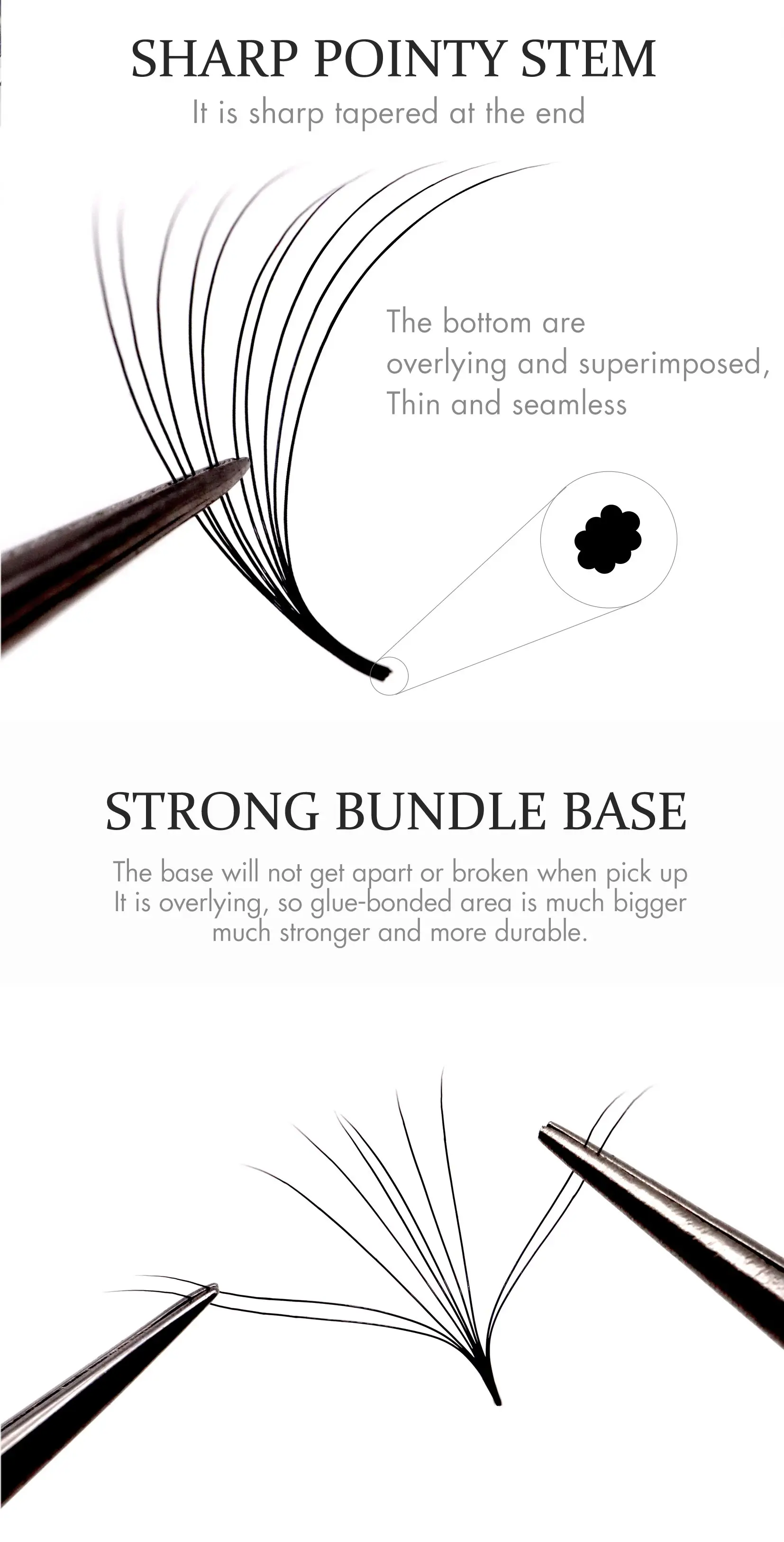 CMICC 40Line 3D 1600 Fans XXL Tray PBT Hybrid Pro Made Volume Eyelash Fan Sharp Pointy Stem Thin Root Premade Fan Lash Extension