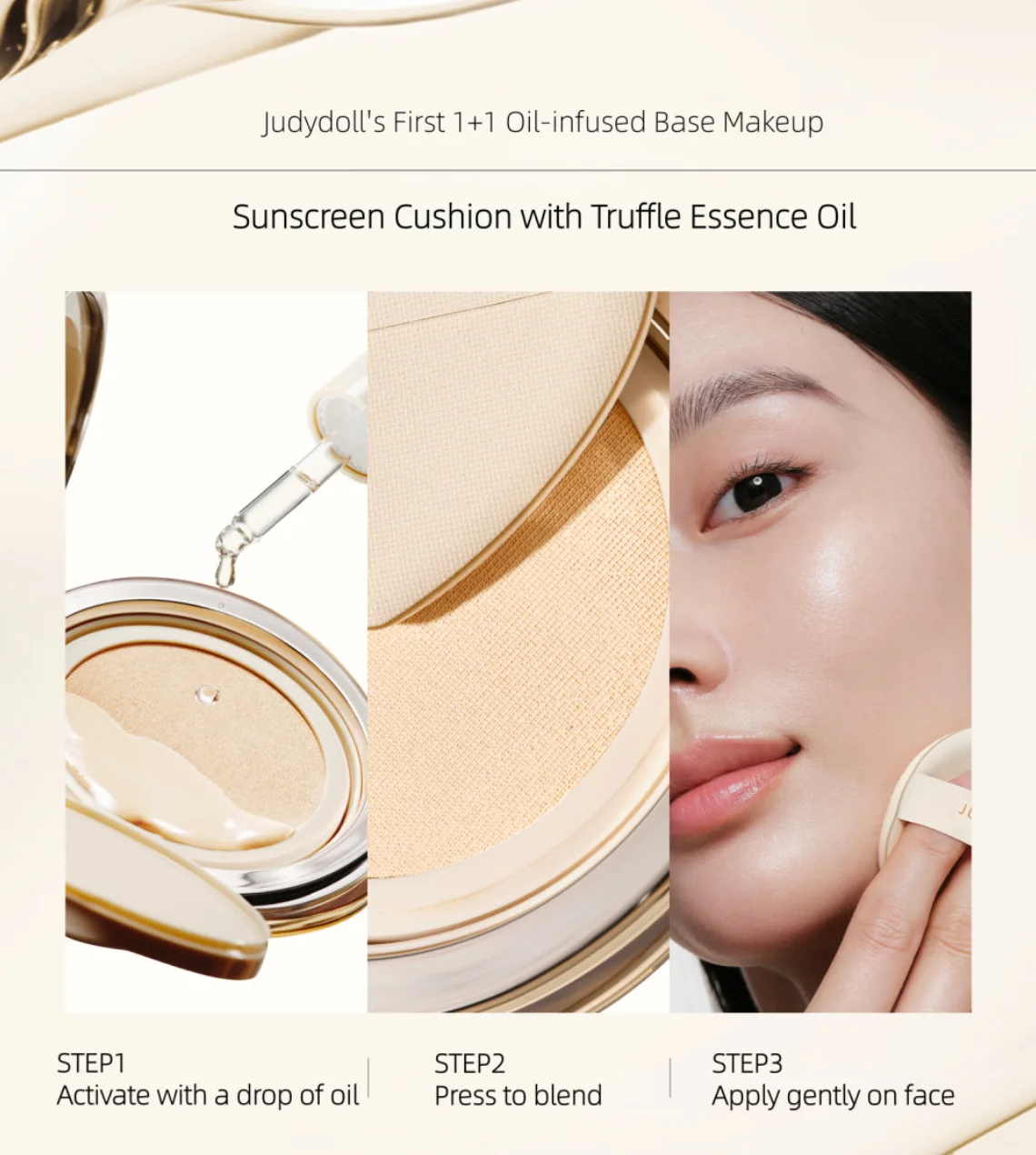 JUDYDOLL Awake Uv Defense Cushion Spf50 14g Foundation With Truffle Essence Facial Oil 5ml Air Cushion Cream Makeup Cosmetics