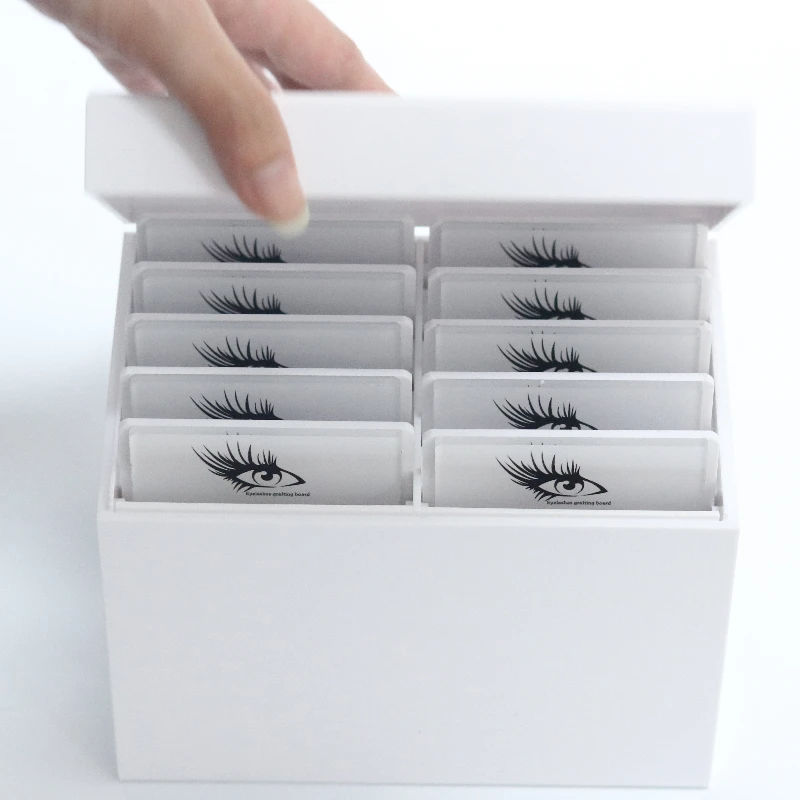 Wholesale CNKESS Wholesale Beauty Salon 10 Layers Acrylic Eyelash Extensions Storage Box Lash Tile Palette Box