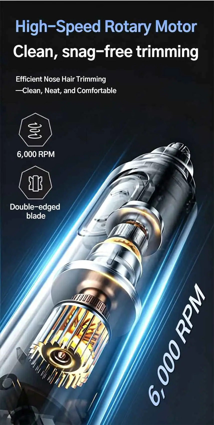 Generation-2, Nose Hair Trimmer Electric Rechargeable Nose Trimmer Men Shaver Razor Women Nose Hair Cutter Ear Trimmer