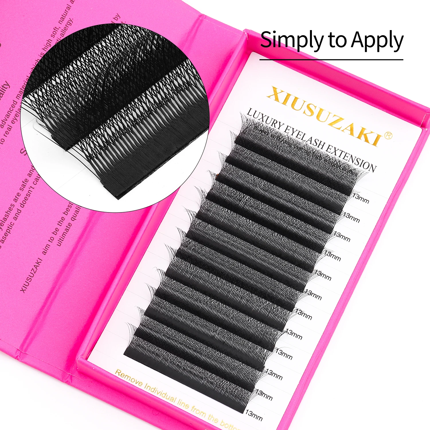 XIUSUZAKI 5 Trays/lot 5D W Lashes Extensions Matte Black W Shaped Premade Volume Fans False Eyelashes Extensions Makeup Tools