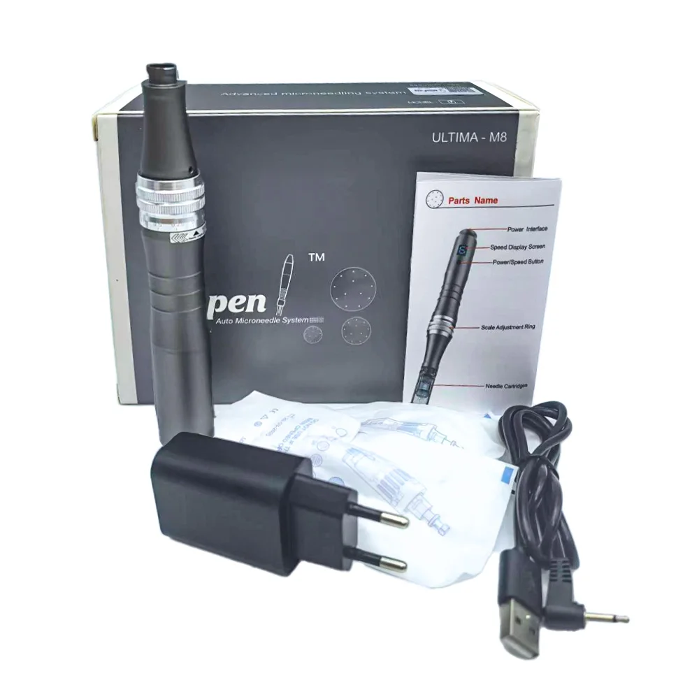 Dermapen Ultima M8 With 32 Cartridge Wireless Derma Microneedle Pen Skincare Kit MTS Treatment Professionals Use Beauty Machine
