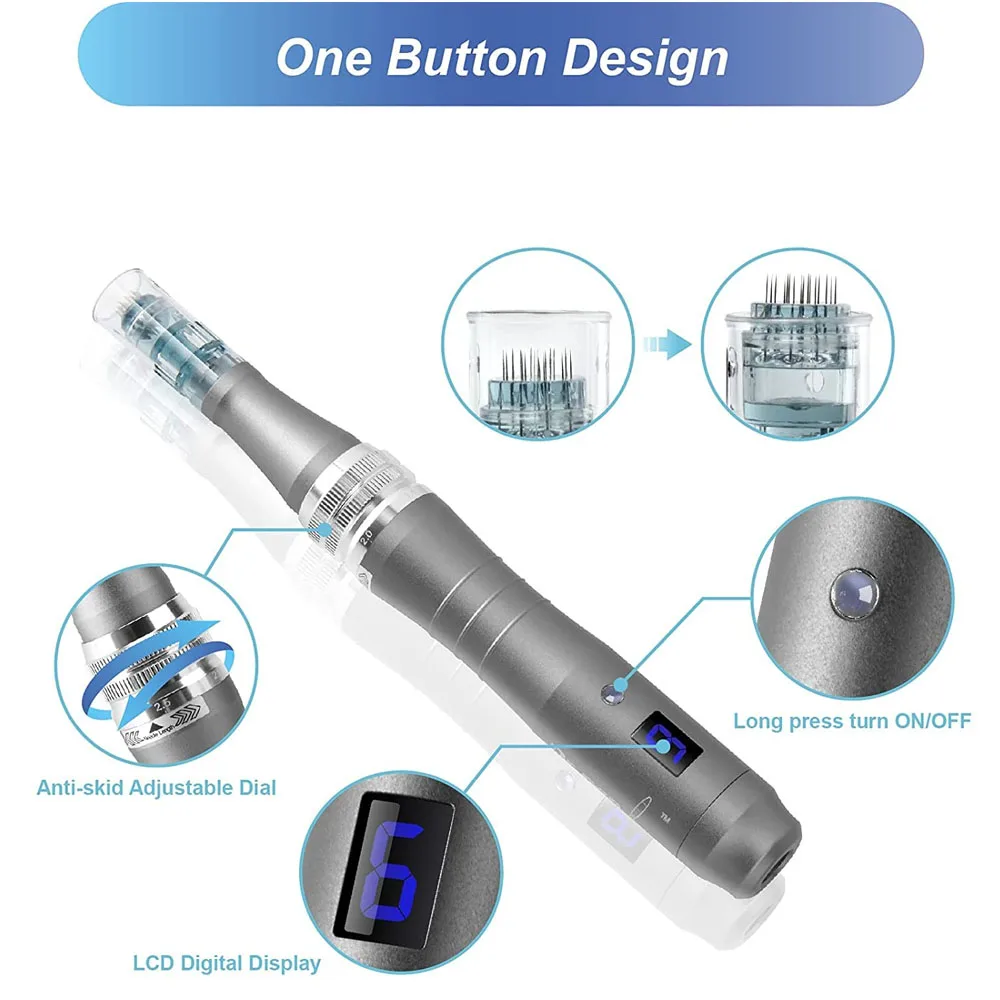 Dermapen Ultima M8 With 32 Cartridge Wireless Derma Microneedle Pen Skincare Kit MTS Treatment Professionals Use Beauty Machine