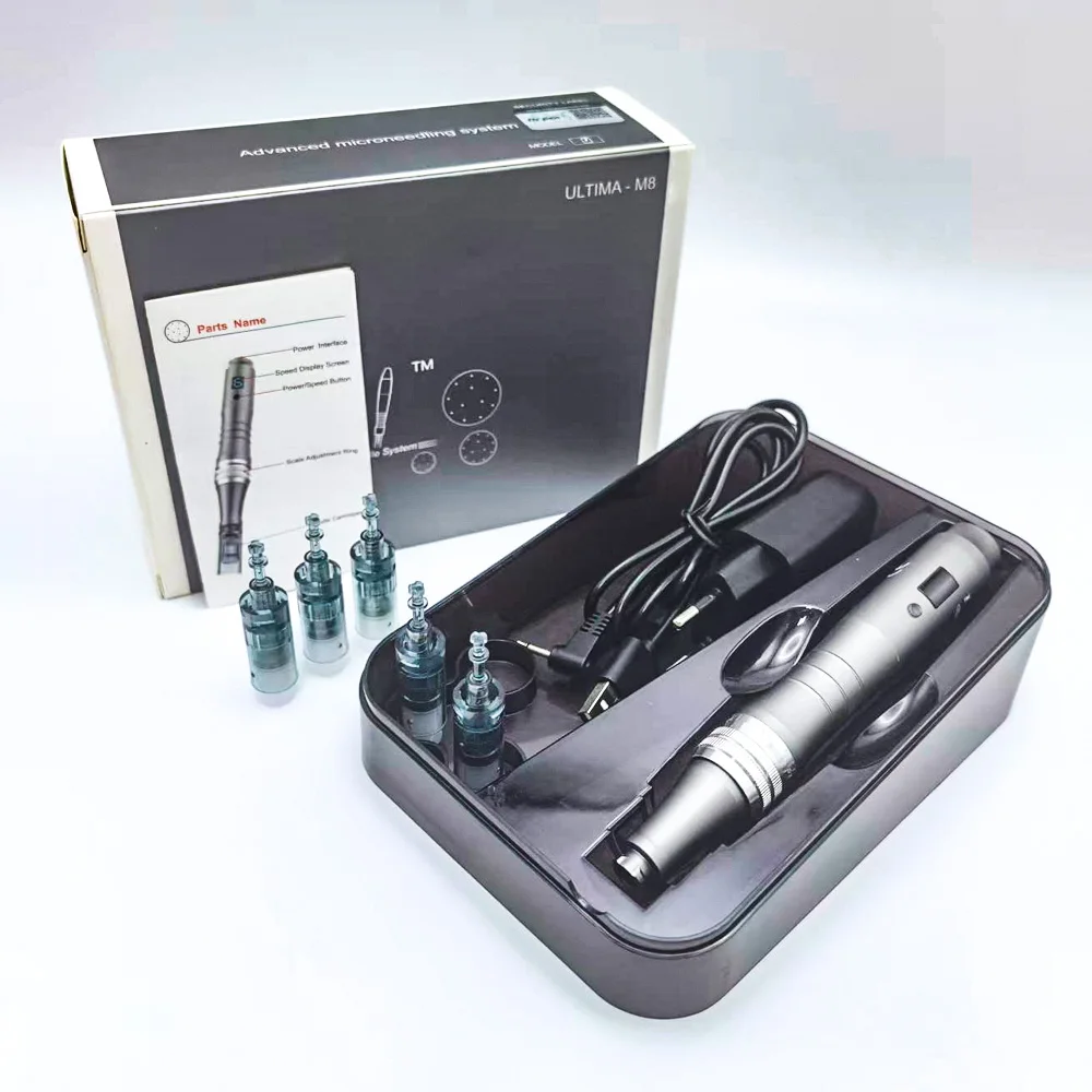 Dermapen Ultima M8 With 32 Cartridge Wireless Derma Microneedle Pen Skincare Kit MTS Treatment Professionals Use Beauty Machine