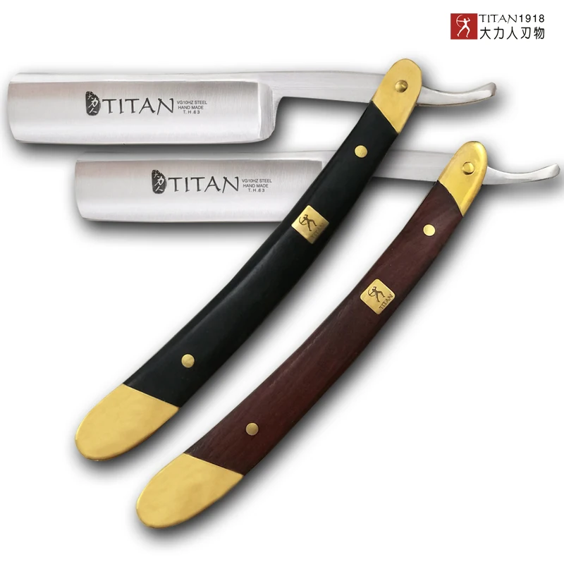 Titan Wood Handle Men Shaving Tools Hair Razor Stainless Steel Straight Razor