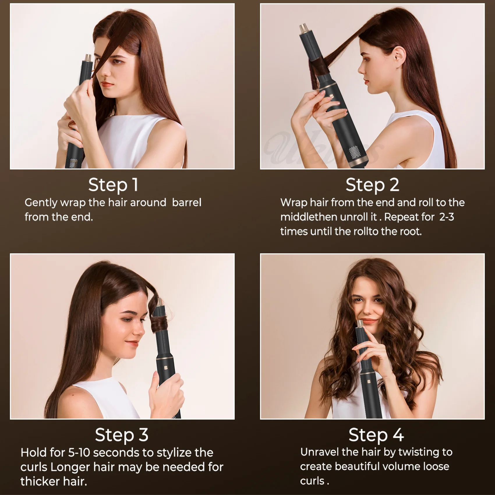 Multi-In-One Hair Dryer Styler, Hot Air Comb, Detachable Brush, Straightening & Curling Dual-Use, Household Hair Styling Tool