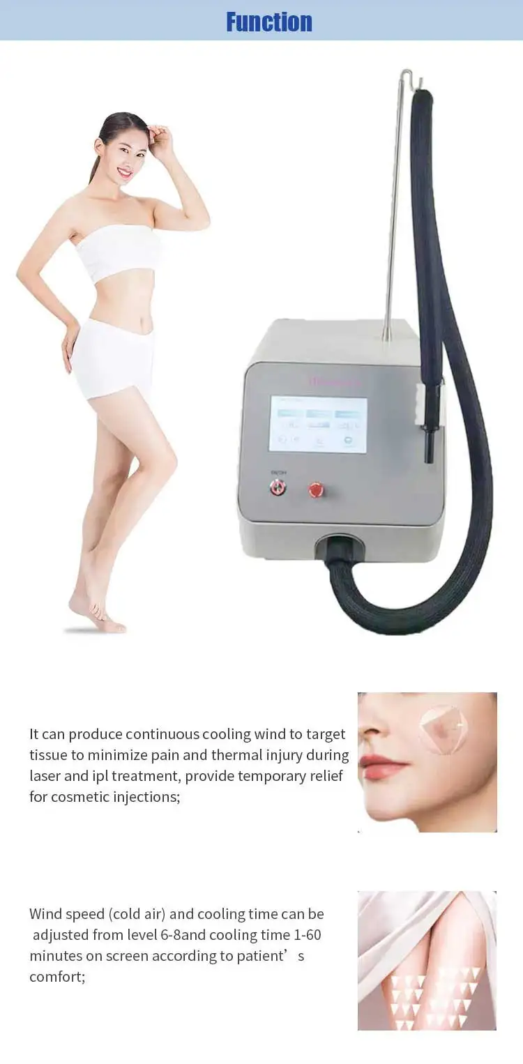 Portable Cold Skin Air Cooler Zimmer Desktop -20 Beauty Machine for Facial Body Hand Cooling