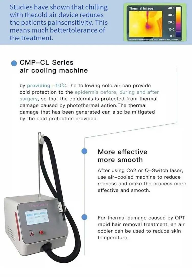 Portable Cold Skin Air Cooler Zimmer Desktop -20 Beauty Machine for Facial Body Hand Cooling