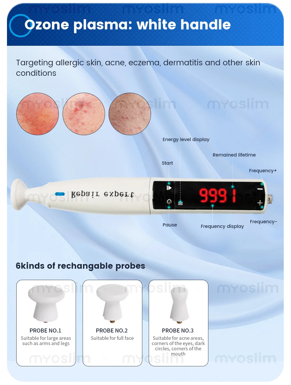 2 in 1 Ozone Gold Plasma Facial Treatment Machine Painless Efficient Skin Lifting And Freckle Removal Beauty Skin Care Device