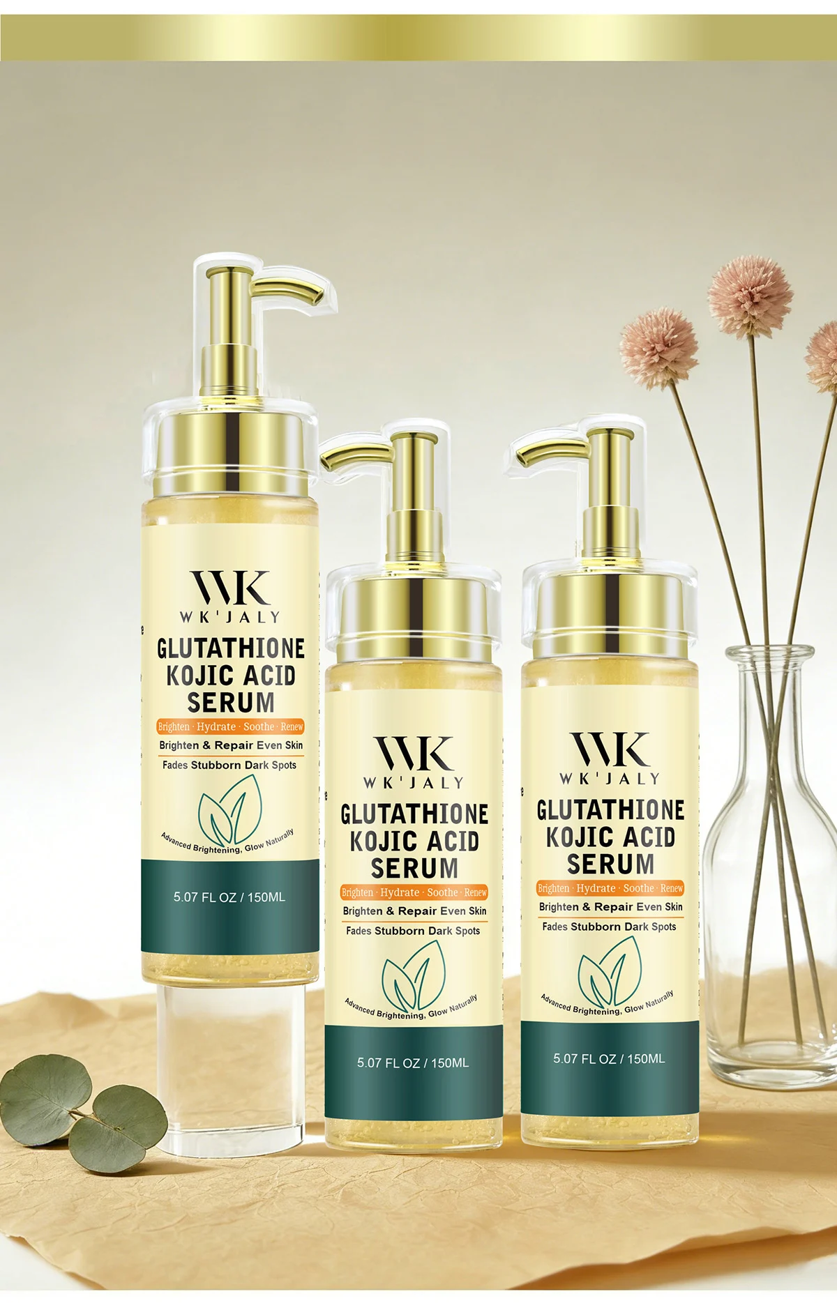 WK JALY Whitening Double Glutathione Women Serum, With Hyaluronic Acid, Sunflower Oil, Anti Dark Spots Essence, For Face, Body