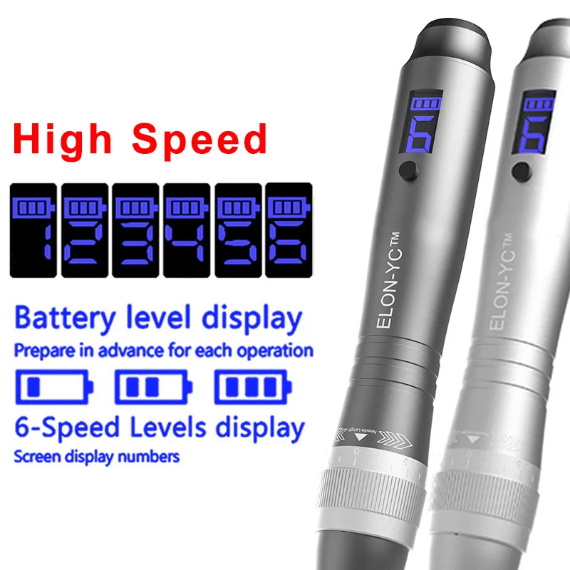 ELON-YC Dr Dermapen M8X With 5pcs Nano 0.25mm Replacement Cartridges, With Battery Level Display, Included Dr M8