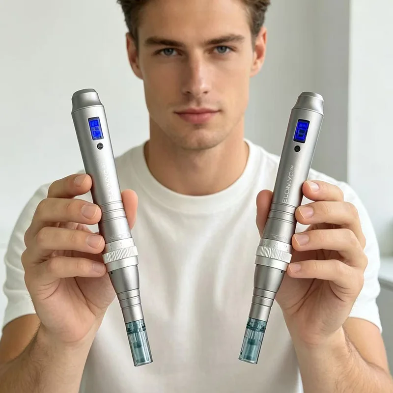 ELON-YC Dr Dermapen M8X With 5pcs Nano 0.25mm Replacement Cartridges, With Battery Level Display, Included Dr M8