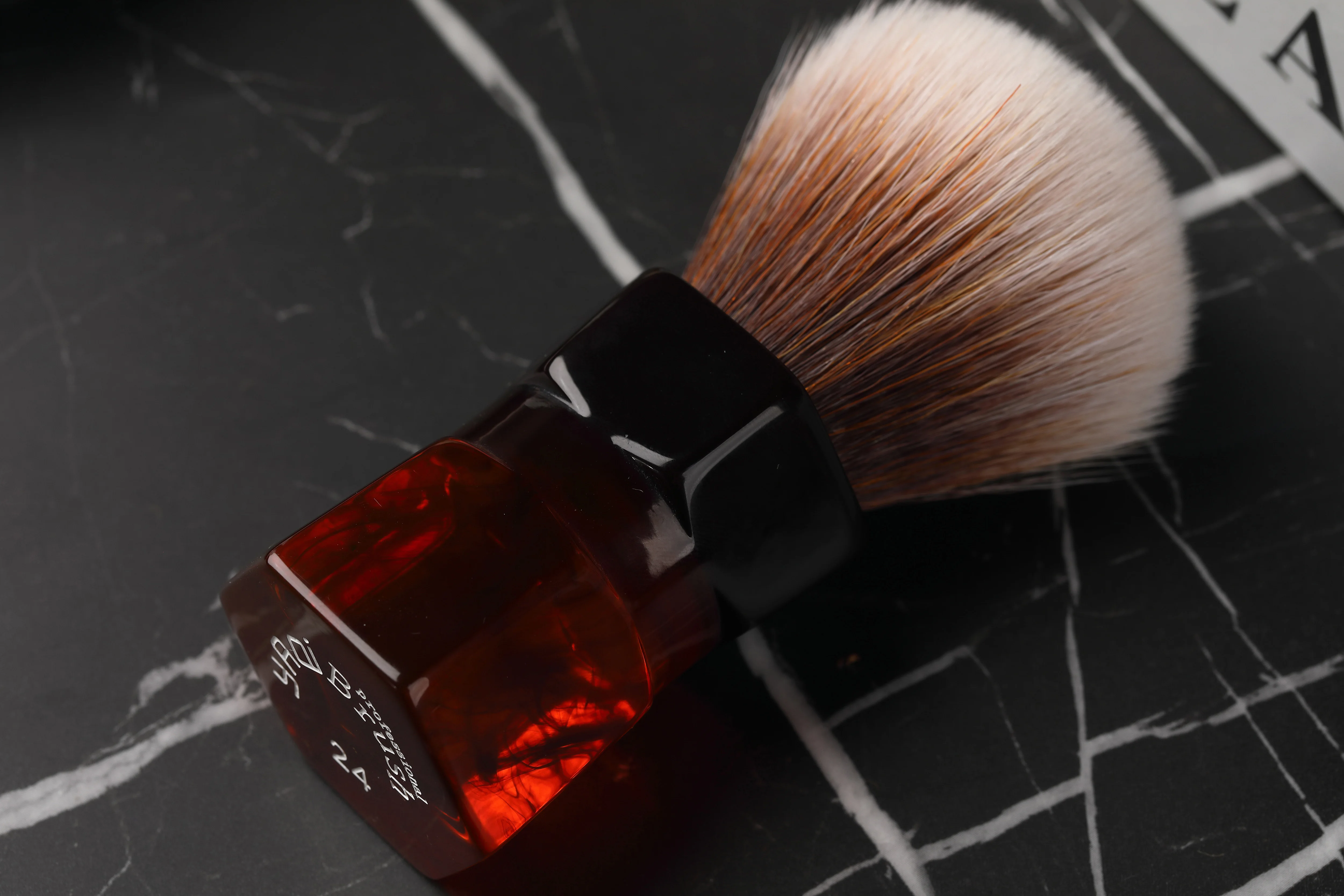 YAQI 24mm Moka Express Synthetic Hair Barbe Mens Shaving Brush