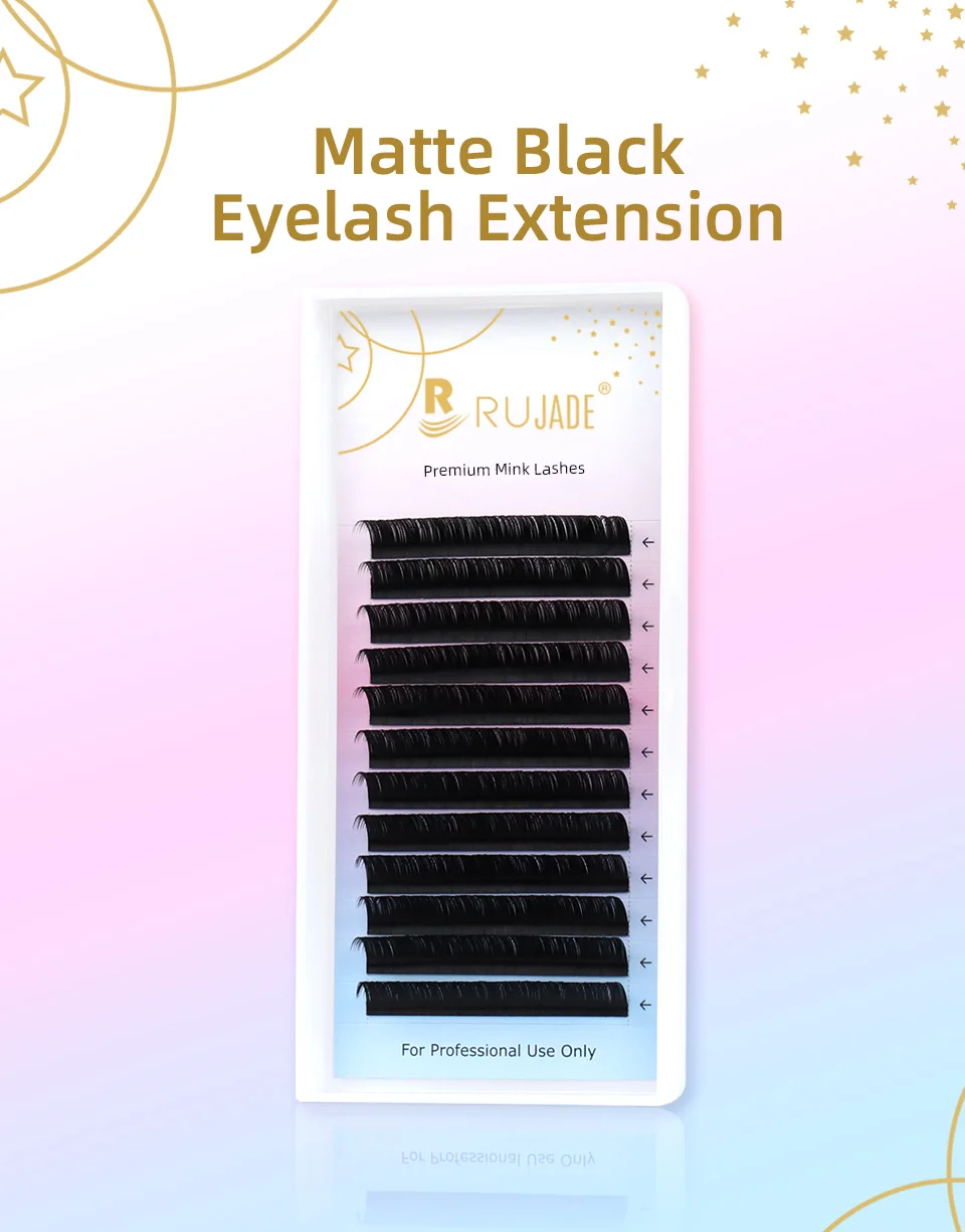 RUJADE 10 Trays/lot Wholesale Individual False Eyelashes Extension Mink Russian Volume Eyelashes Korea PBT Material Silk Lashes