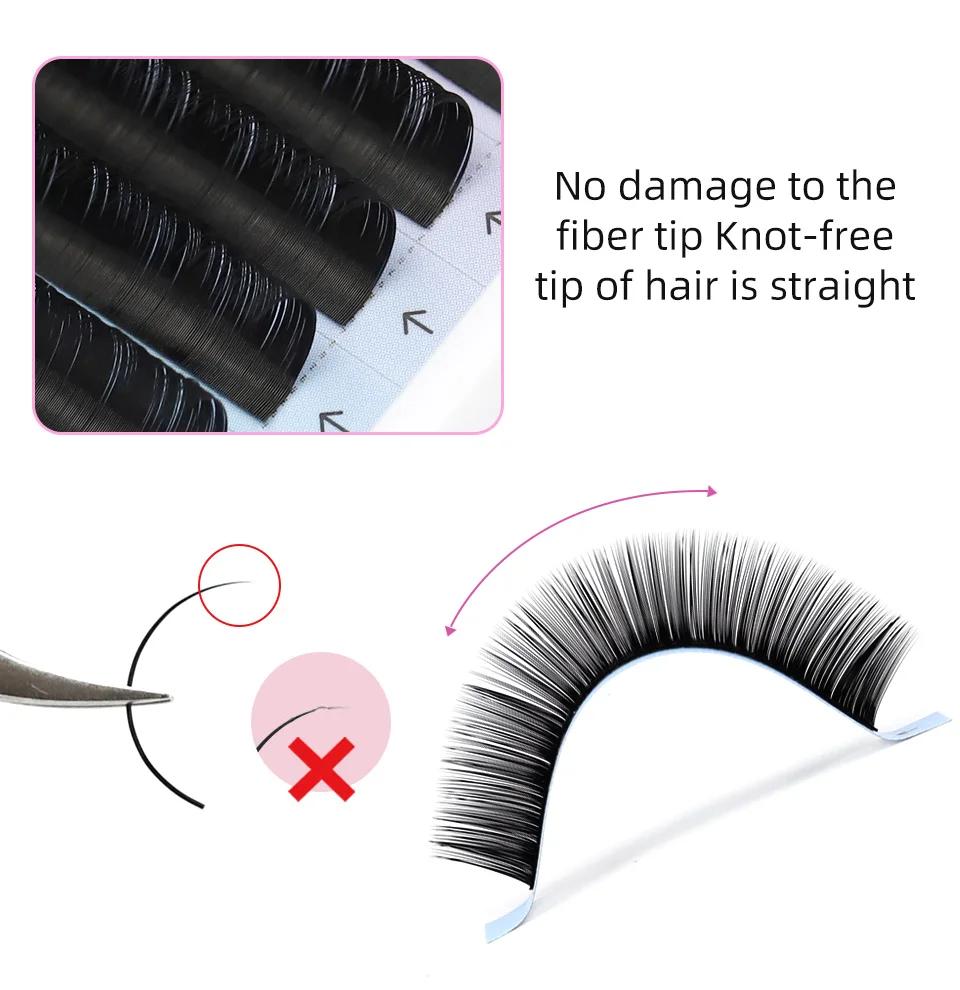 RUJADE 10 Trays/lot Wholesale Individual False Eyelashes Extension Mink Russian Volume Eyelashes Korea PBT Material Silk Lashes