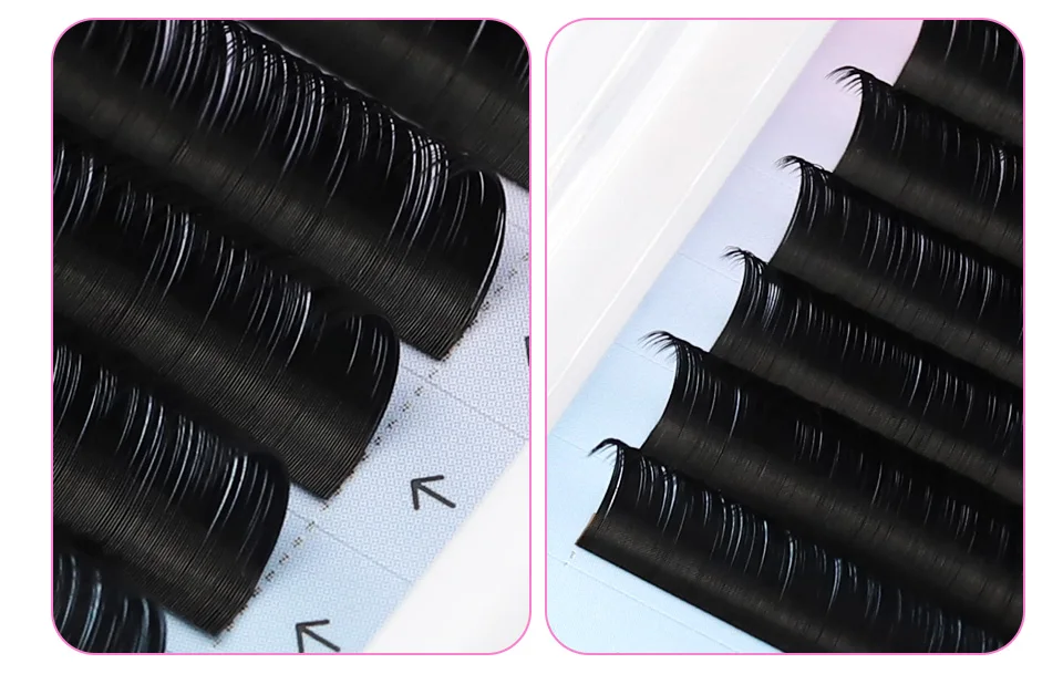 RUJADE 10 Trays/lot Wholesale Individual False Eyelashes Extension Mink Russian Volume Eyelashes Korea PBT Material Silk Lashes