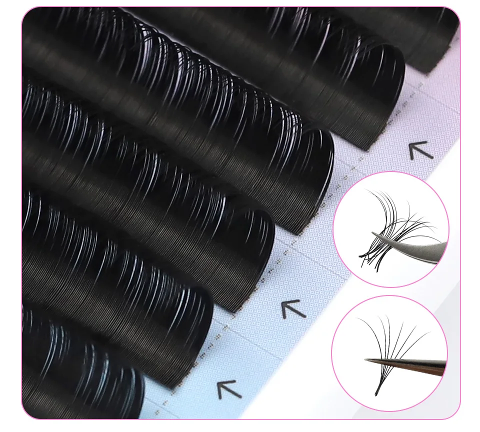 RUJADE 10 Trays/lot Wholesale Individual False Eyelashes Extension Mink Russian Volume Eyelashes Korea PBT Material Silk Lashes