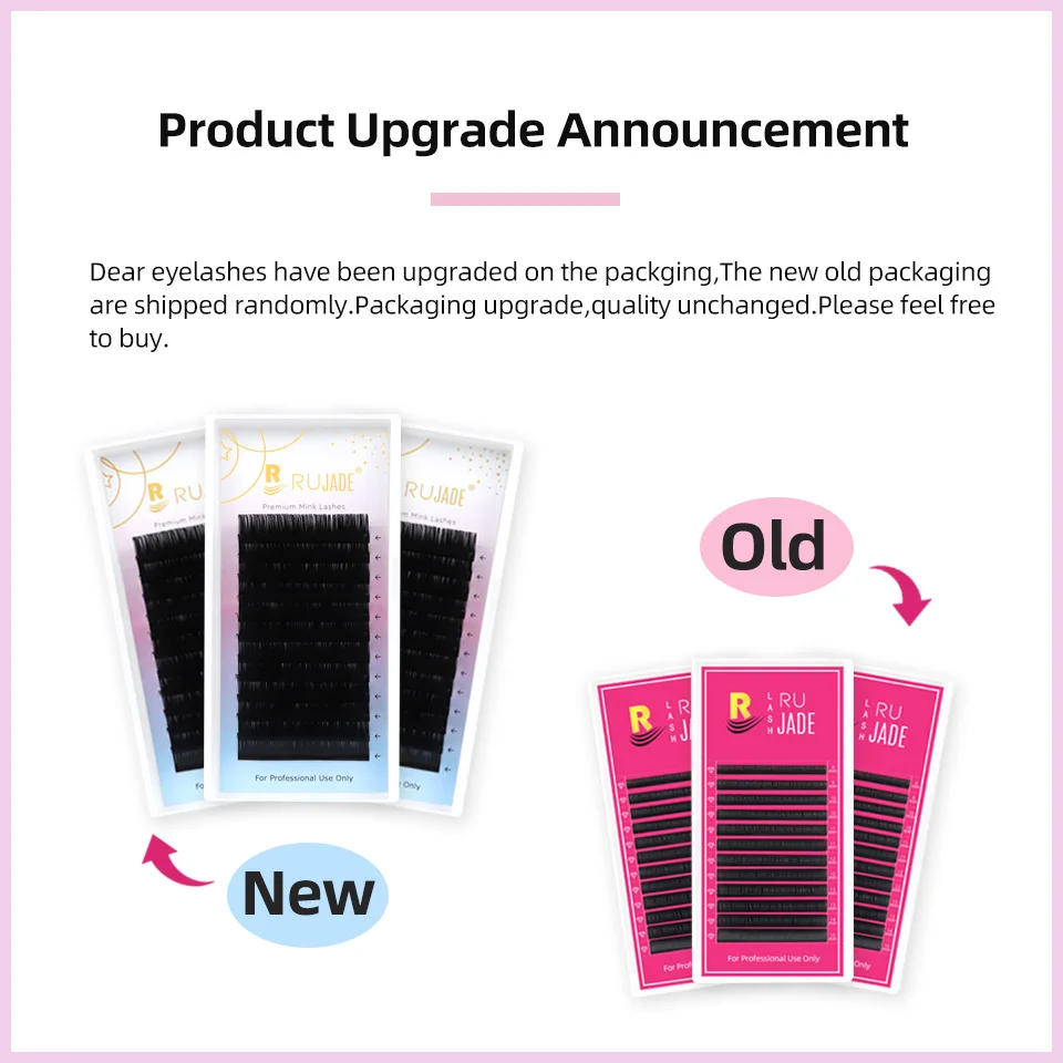 RUJADE 10 Trays/lot Wholesale Individual False Eyelashes Extension Mink Russian Volume Eyelashes Korea PBT Material Silk Lashes