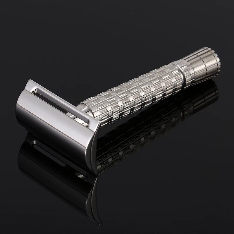 CNC 316L Stainless Steel Men's Manual Double Edge Safety Razor Travel Handle Removable (without blade)