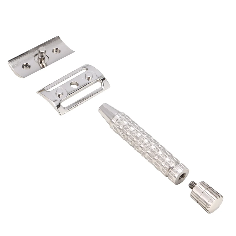 CNC 316L Stainless Steel Men's Manual Double Edge Safety Razor Travel Handle Removable (without blade)