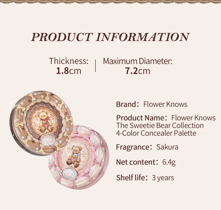 Flower Knows The Sweetie Bear Collection 4-Color Concealer Palette