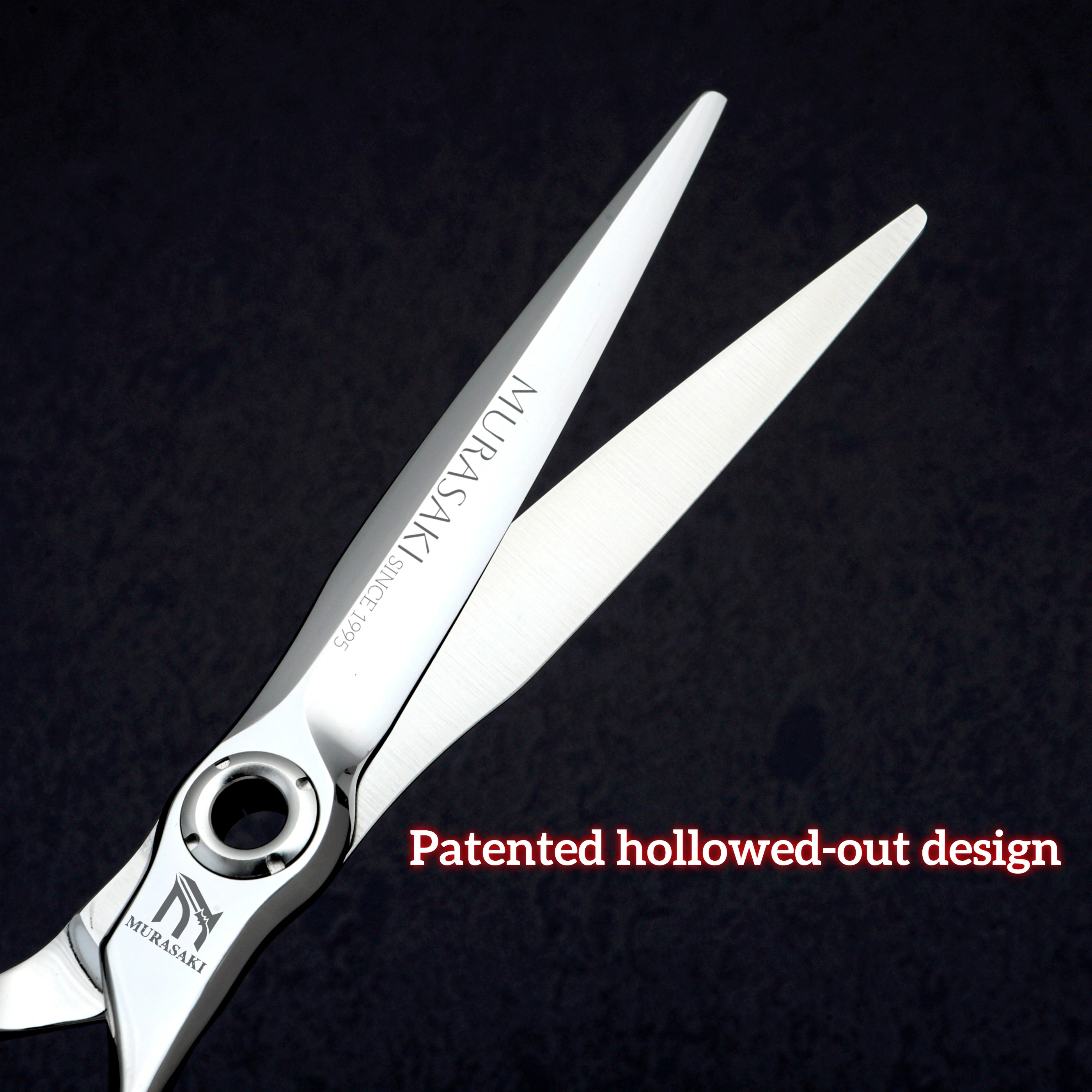 MURASAKI Top-Level Hairdressing Scissors, Japan VG10 Steel 6.5 Inch Barber Shears, Patented Hollowed-Out Design Hair Cutting Too