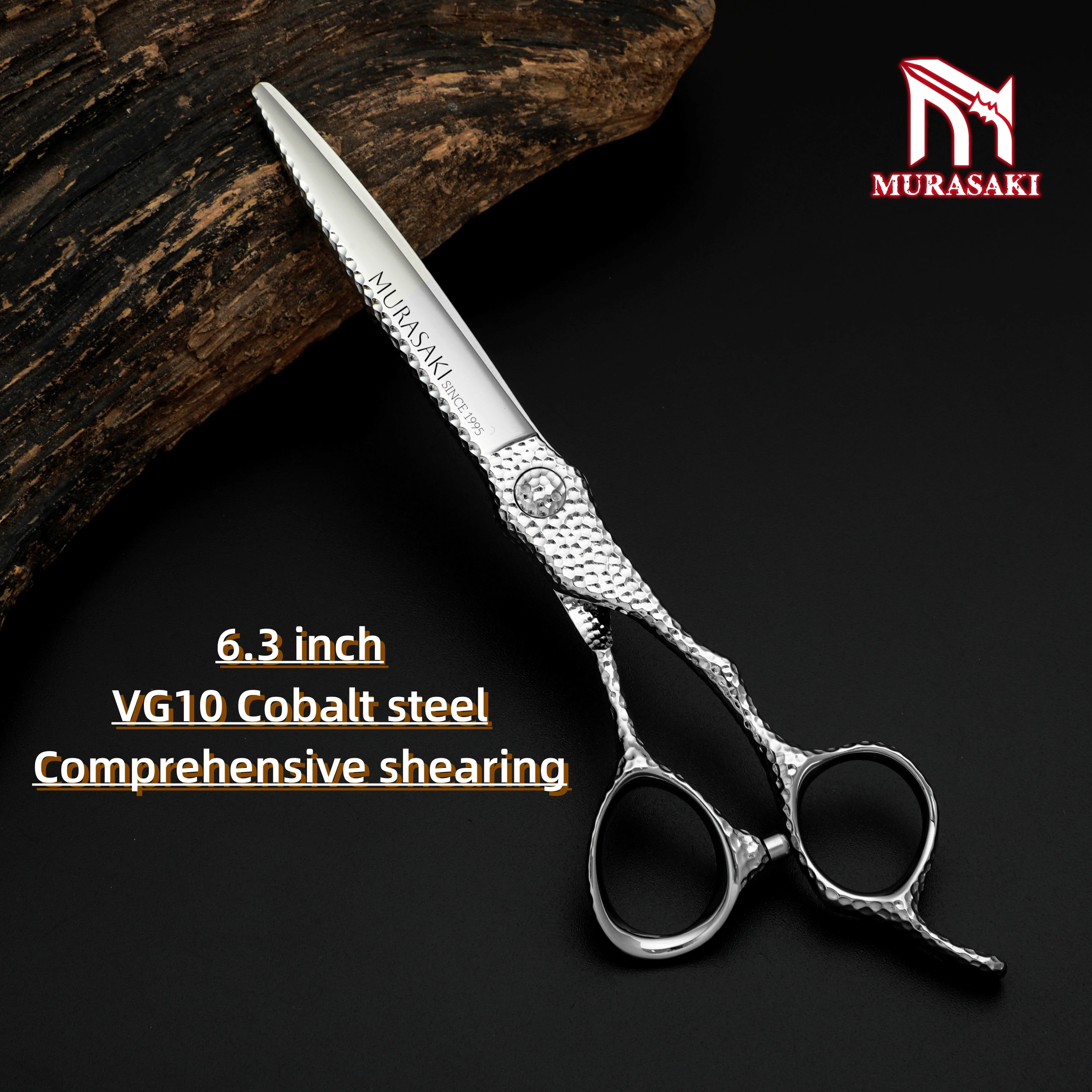 MURASAKI Top-Level Hairdressing Scissors, Japan VG10 Steel 6.5 Inch Barber Shears, Patented Hollowed-Out Design Hair Cutting Too