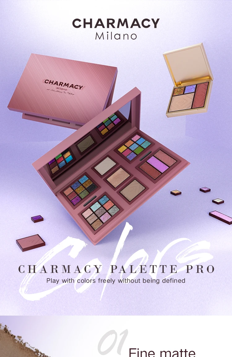 CHARMACY 33 Colors Chameleon Eyeshadow Palette High Pigment Waterproof Multichrome Shimmer Matte Contour Profesional Eye Makeup