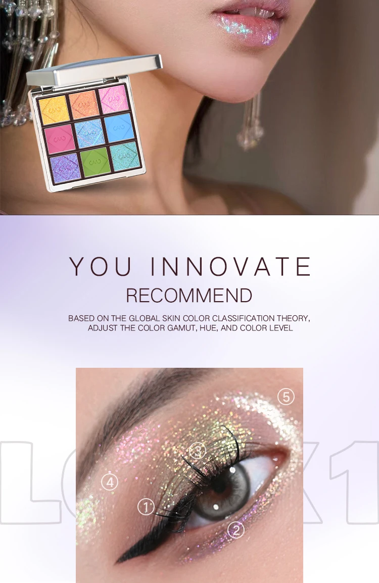 CHARMACY 33 Colors Chameleon Eyeshadow Palette High Pigment Waterproof Multichrome Shimmer Matte Contour Profesional Eye Makeup