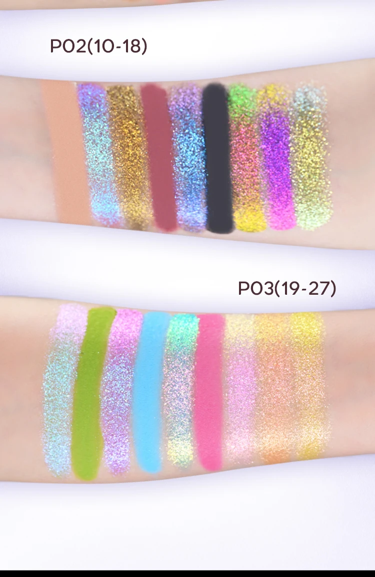 CHARMACY 33 Colors Chameleon Eyeshadow Palette High Pigment Waterproof Multichrome Shimmer Matte Contour Profesional Eye Makeup