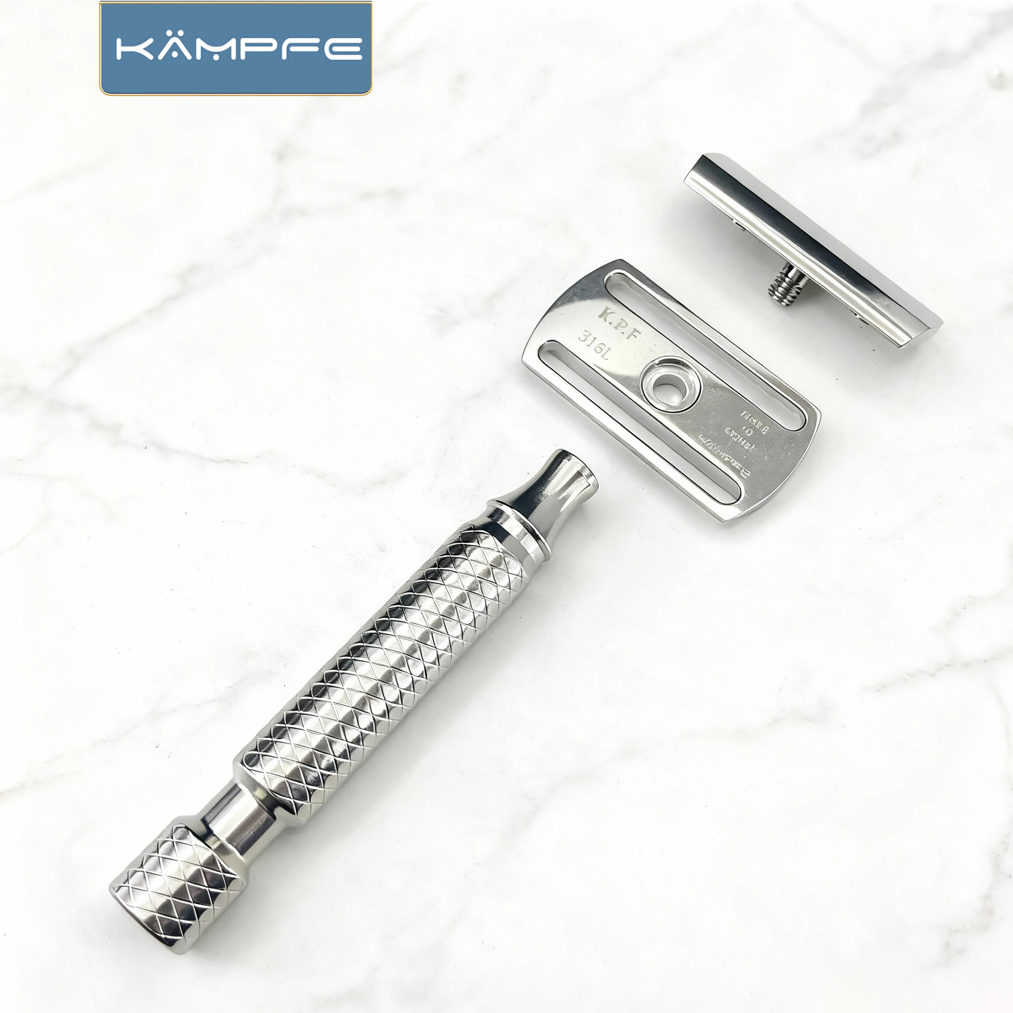Kampfe Classic CNC Stainless Steel Double Edge Safety Polishing Razor for Men Grip Non-Irritating Father’s Day gift