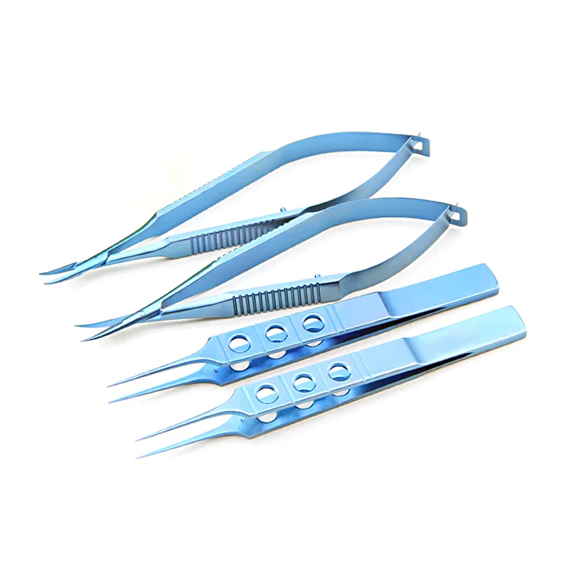 Ophthalmic instrument set forceps needle holder scissor OR Silicone Sterilization tray tweezers