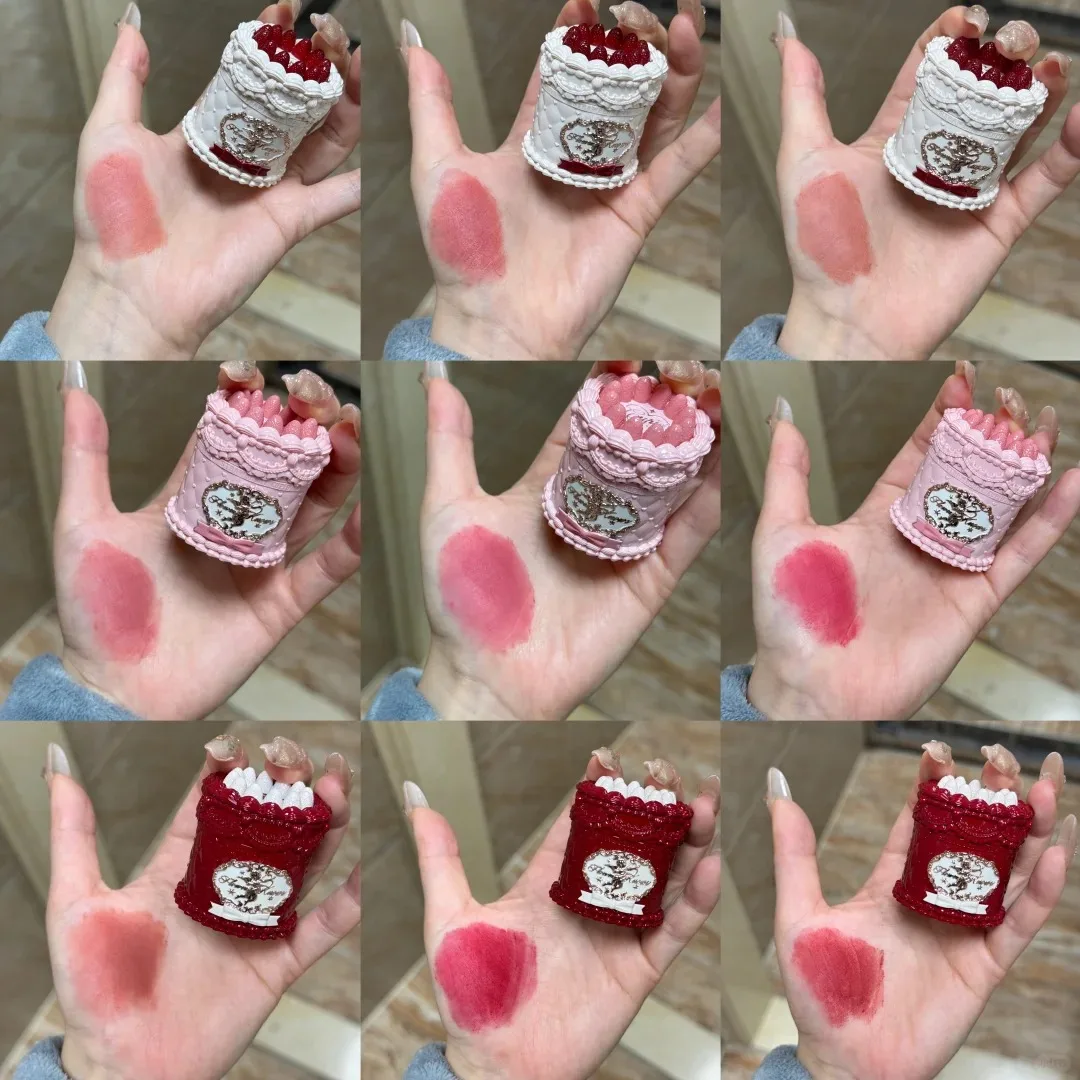 Flower Knows Strawberry Cupid Velvet Matte Lip Cream Pressed Powder Liquid Blush Set Long Lasting Lightweight Makeup