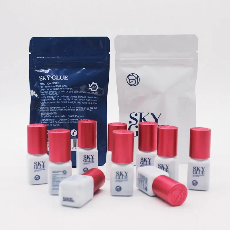 5/10pcs Original Korea Sky S+ Lashes Glue Lady Black Adhesive 1-2S Fast Dry Sky Zone Strong Eyelash Extension Glue Makeup Tools