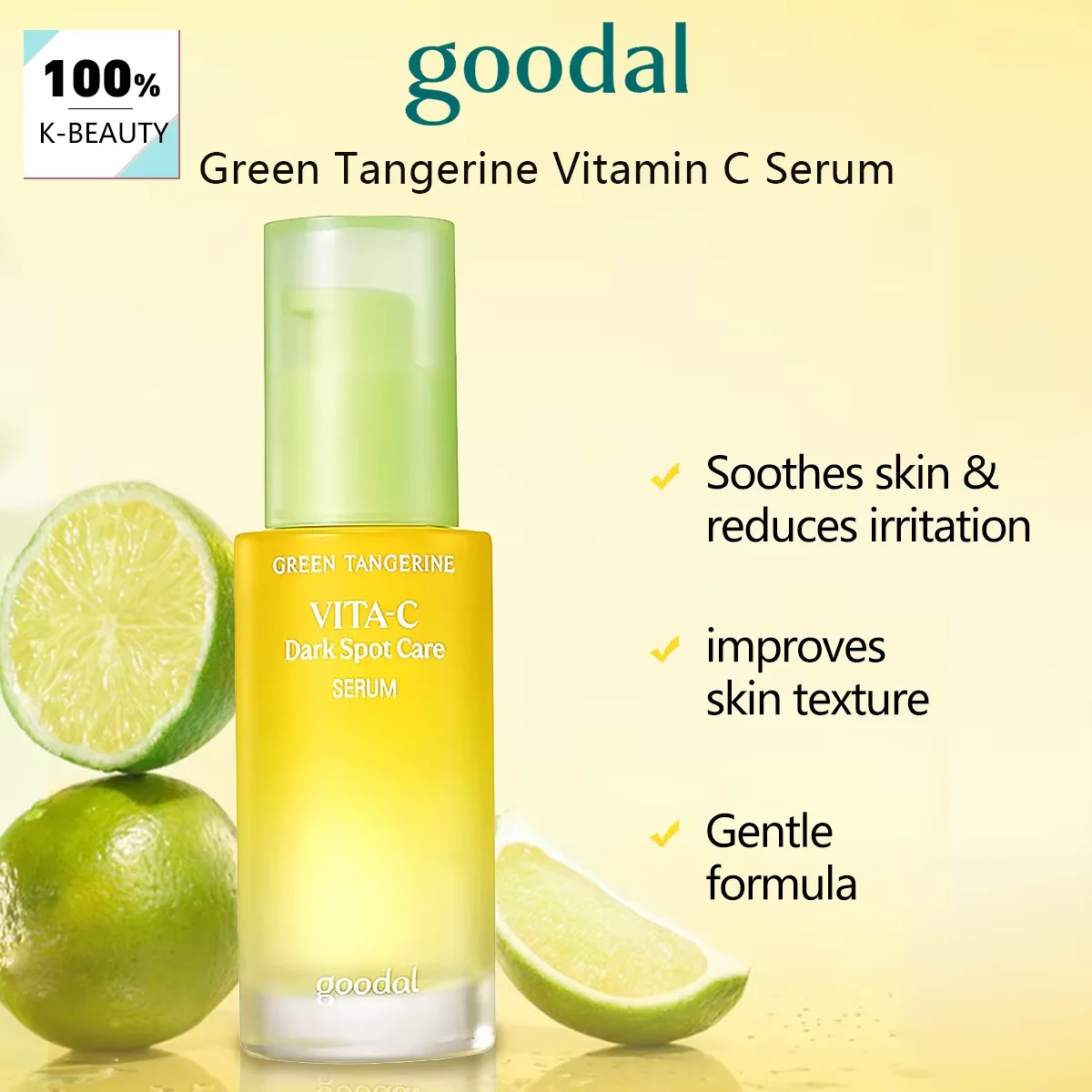 GOODAL Green Tangerine Vitamin C Serum,Lightweight Serum,Targeting Dullness,Antioxidant Care,Korean Skincare,Korean Makeup