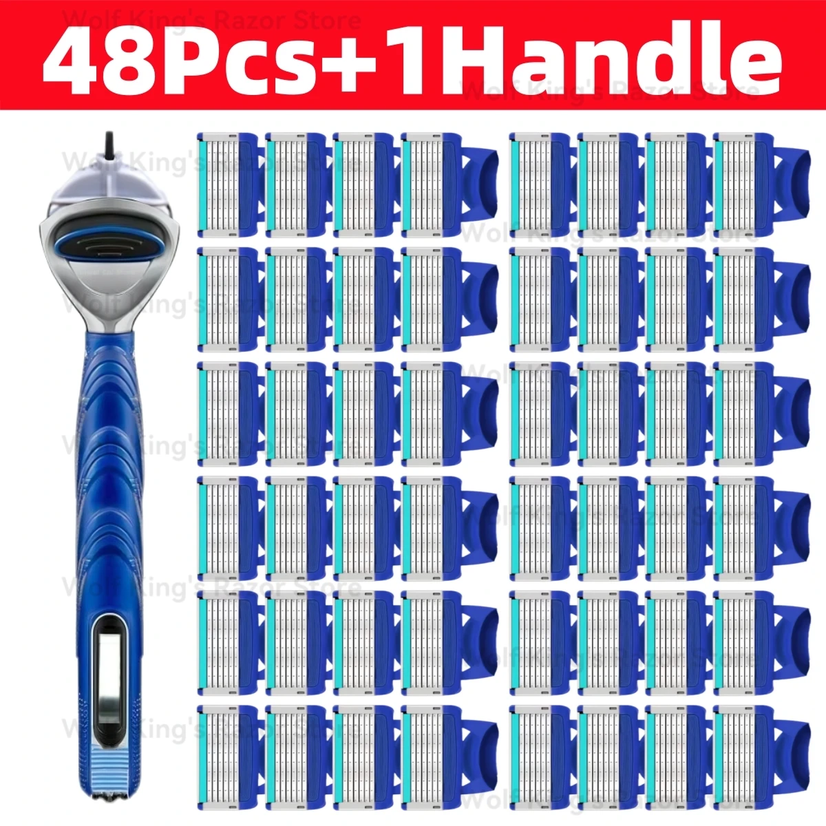 Hot Selling Fusion Manual Razor for Men Five Layer Blade Stainless Steel Blades No Skin Damage Old Style Blades Shaver Heads
